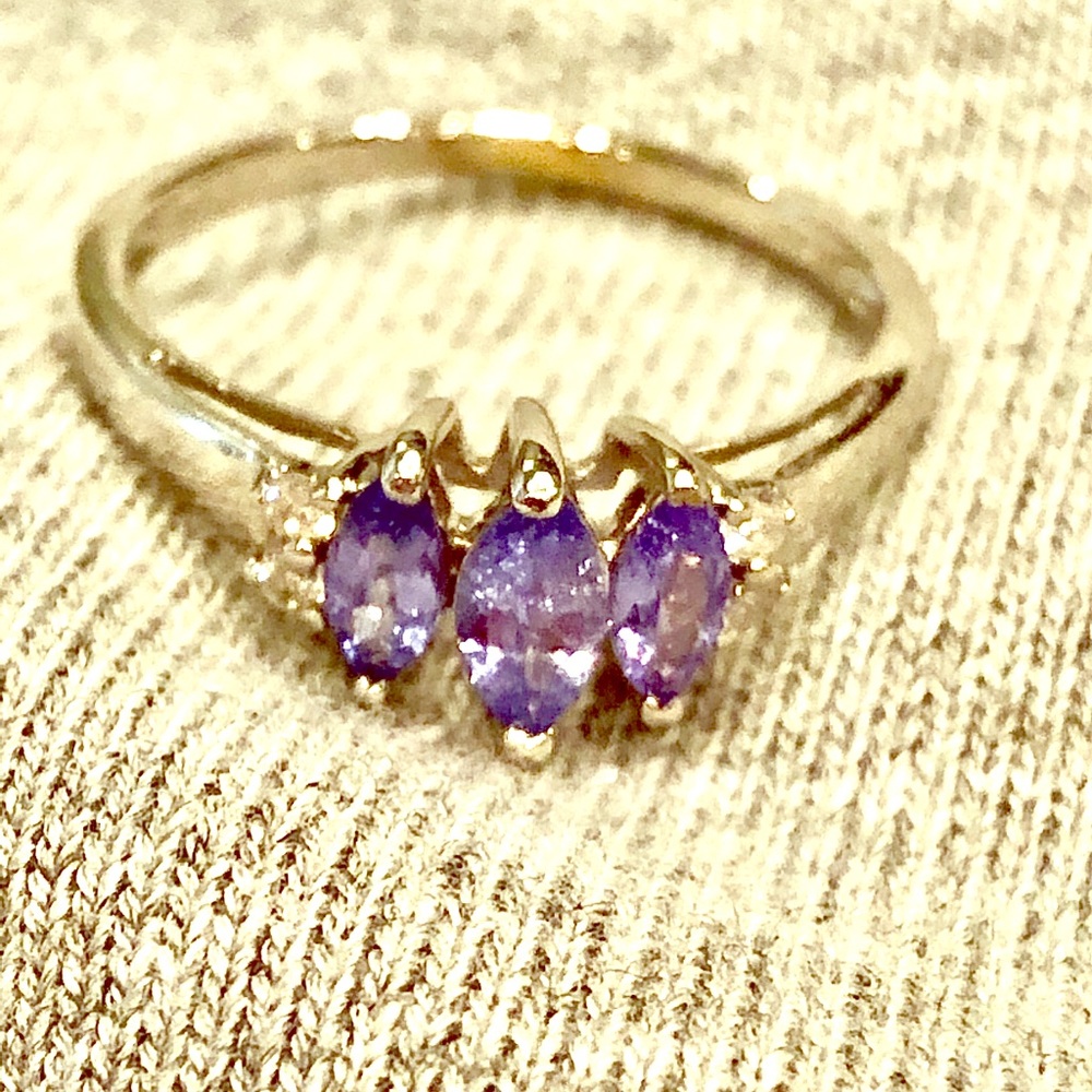 3 Stone Tanzanite Ring